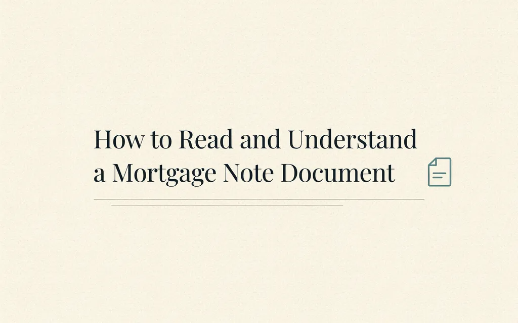 How to Read and Understand a Mortgage Note Document